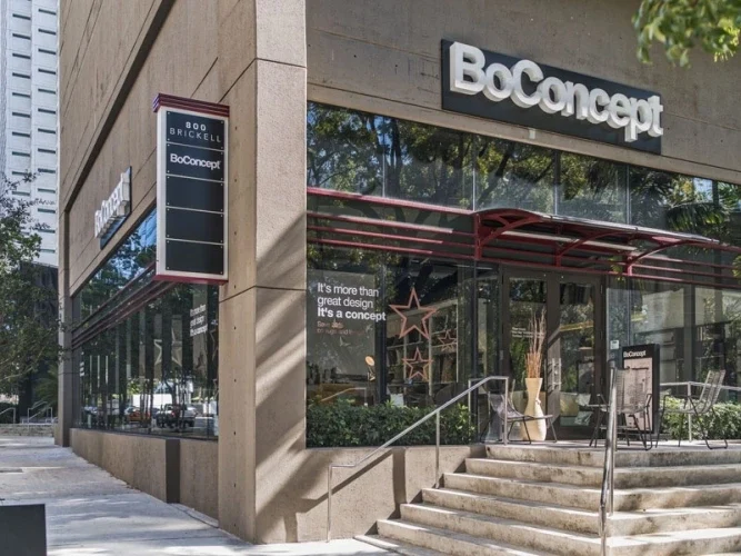 BoConcept Furniture Retail Interior Build-Out by Hernandez Development & Construction at 800 Brickell Avenue Miami FL