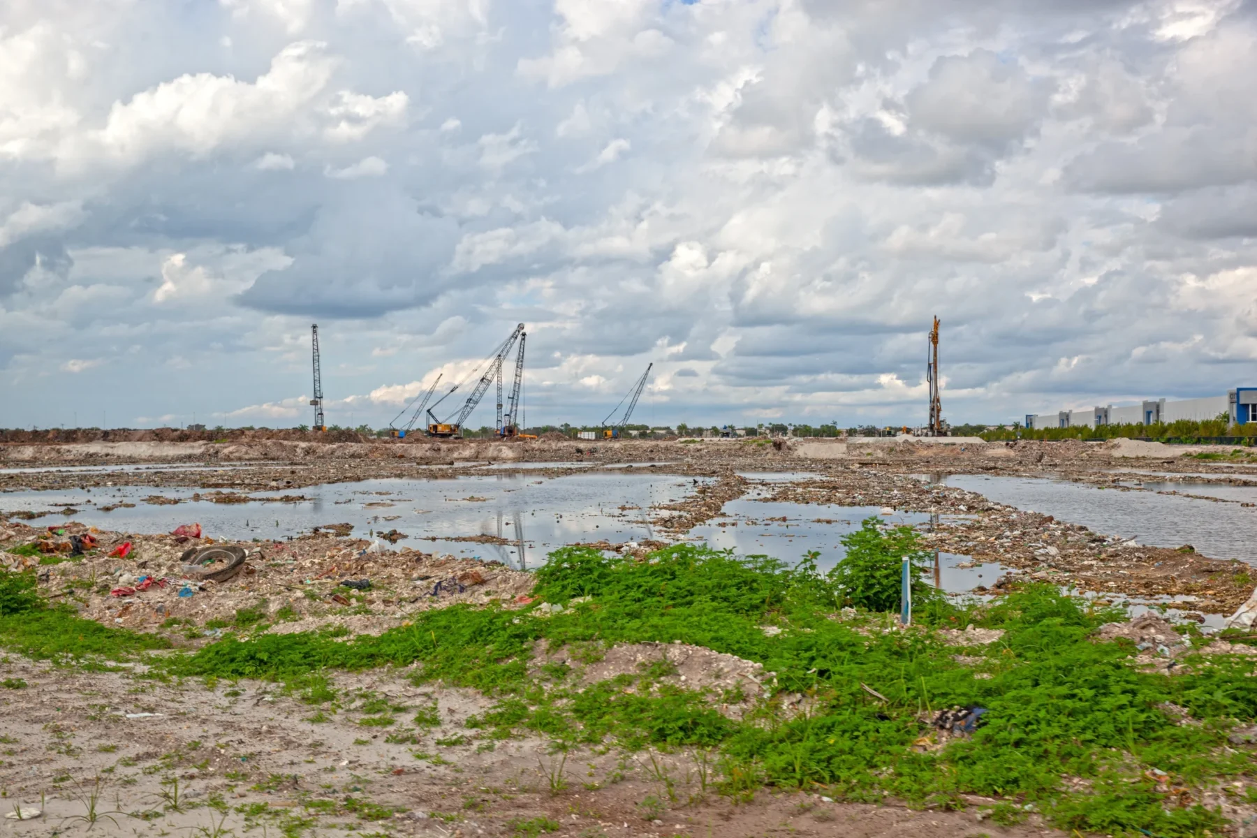 Bridge Point Commerce Center_ Site_Landfill_ transformed to Class A Industrial real estate by Hernandez Construction & Development in Miami Gardens_ FL